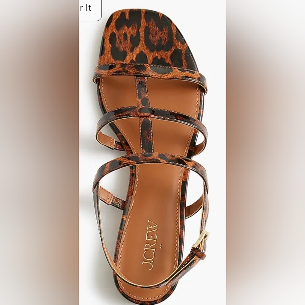 J. Crew Animal Print Strappy Sandals - Tan and Black